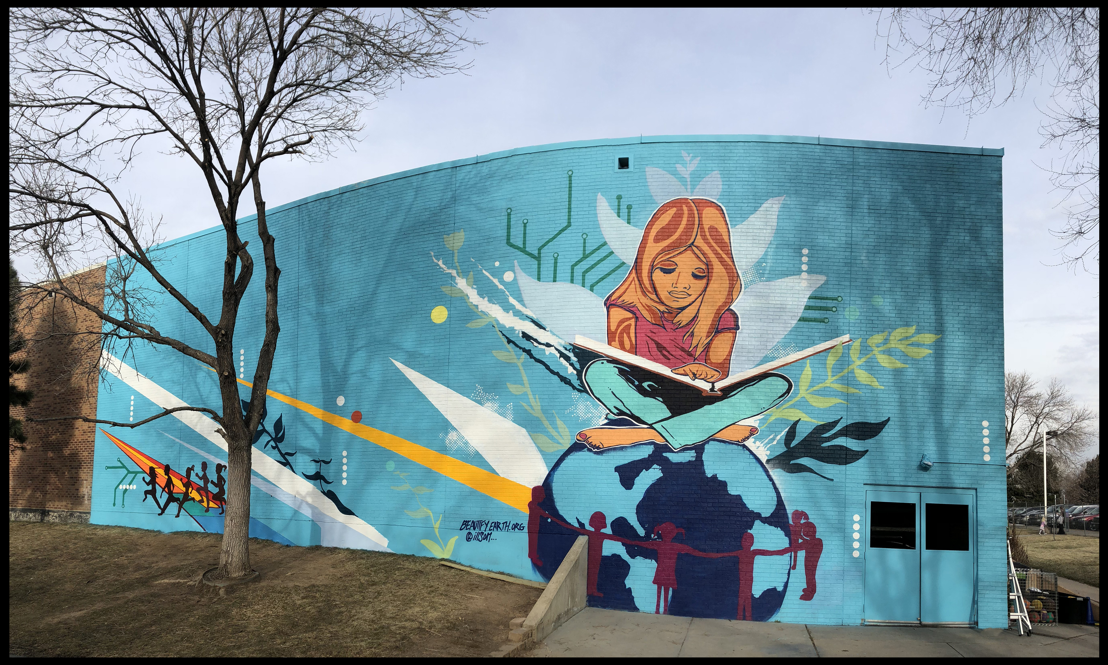 Mural at YMCA in Denver by Michael Ortiz, sponsored by EcoMedia