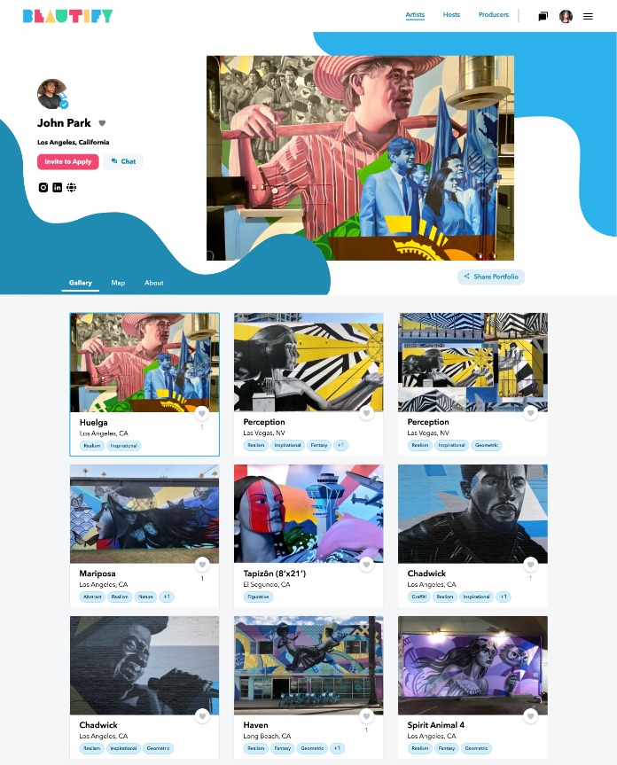 Artist portfolio on art.beautifyearth.com