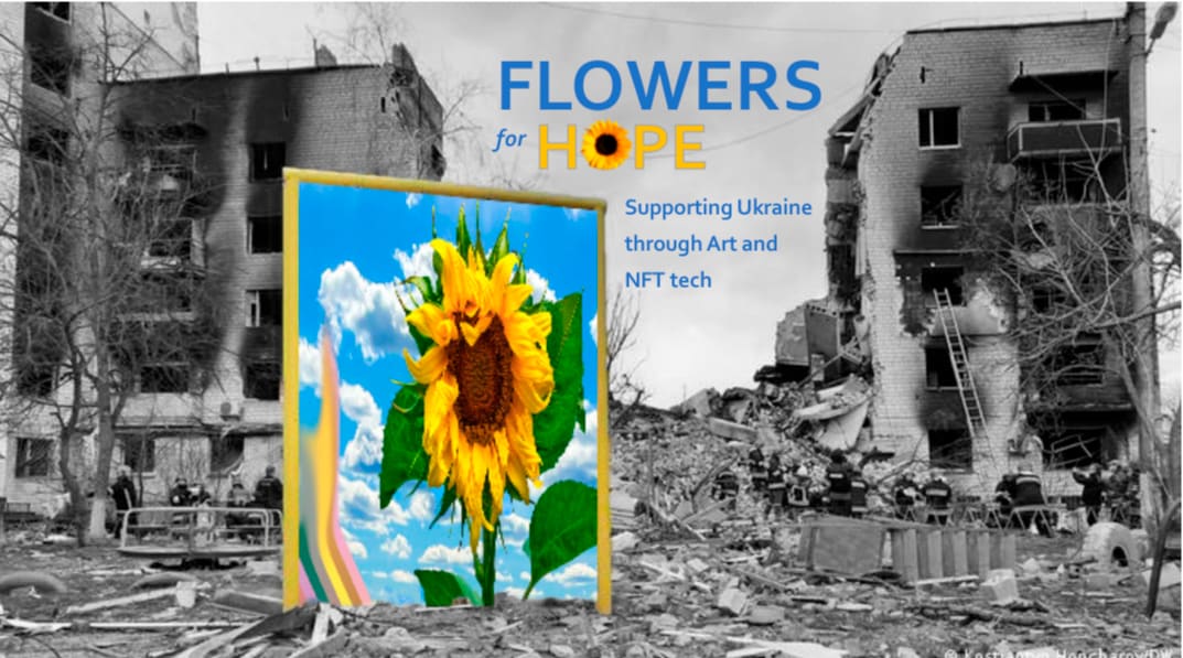 Flowers for Hope sunflower mural in Ukraine