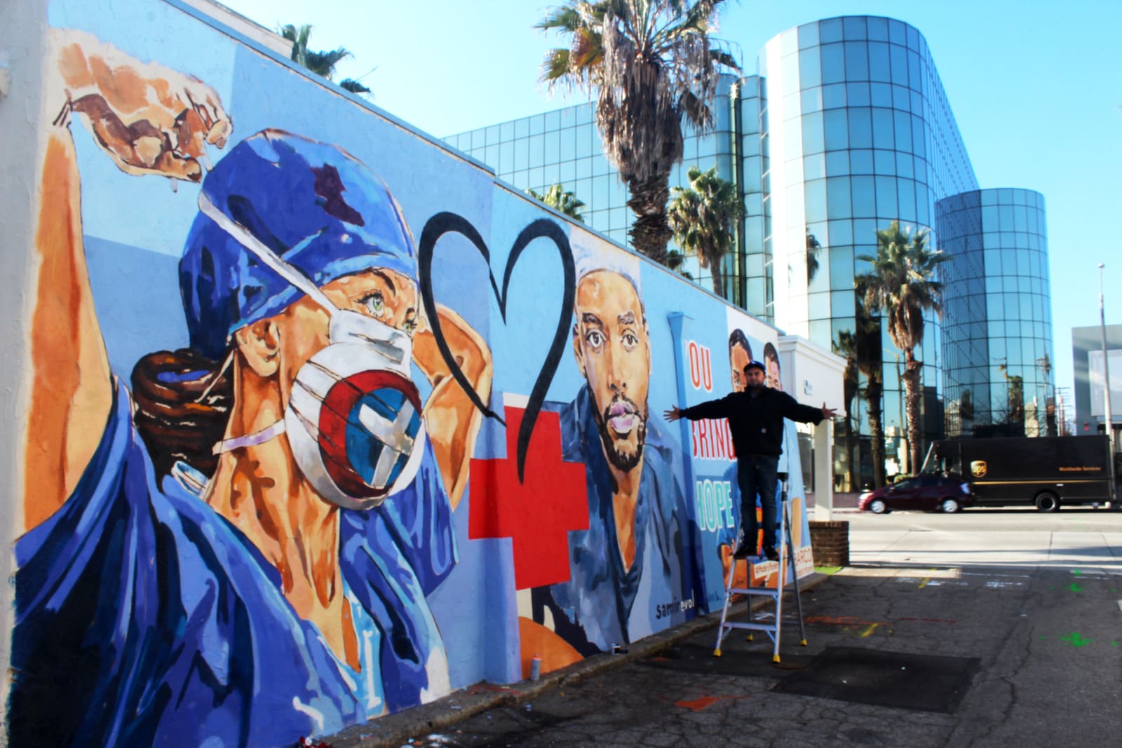 Beautify connects Barco Uniforms with local artist to honor frontline medical workers