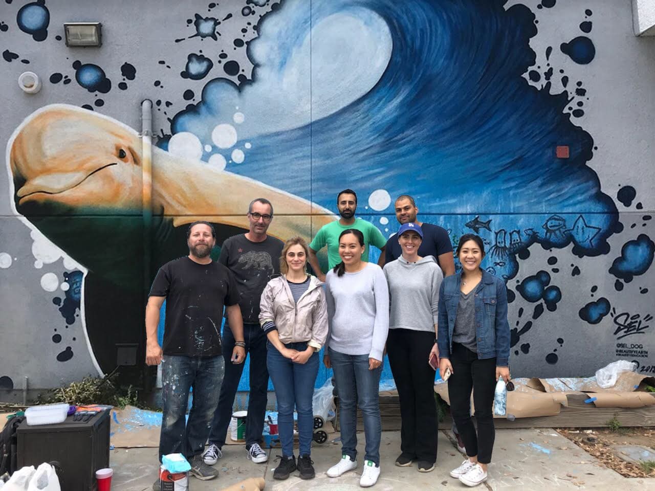 Belkin helps paint Santa Monica Alternative School House