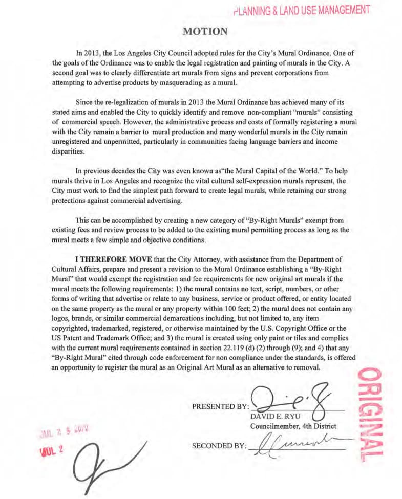 Los Angeles Mural Ordinance Update