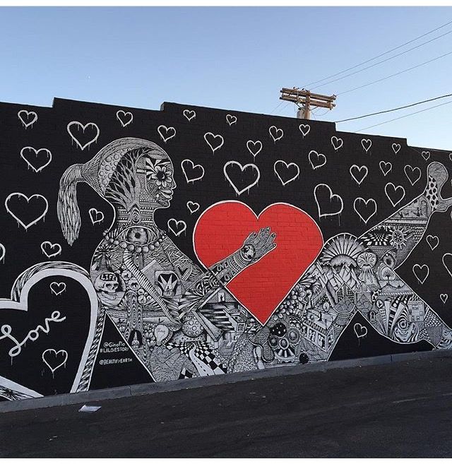 Love hearts mural by Gino Burman-Loffredo