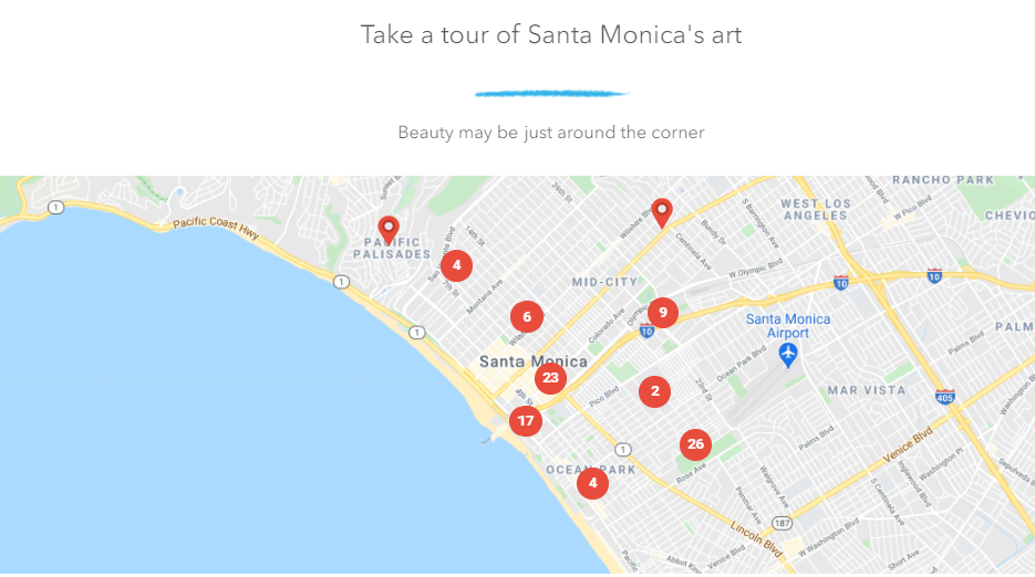 Interactive street art tour map